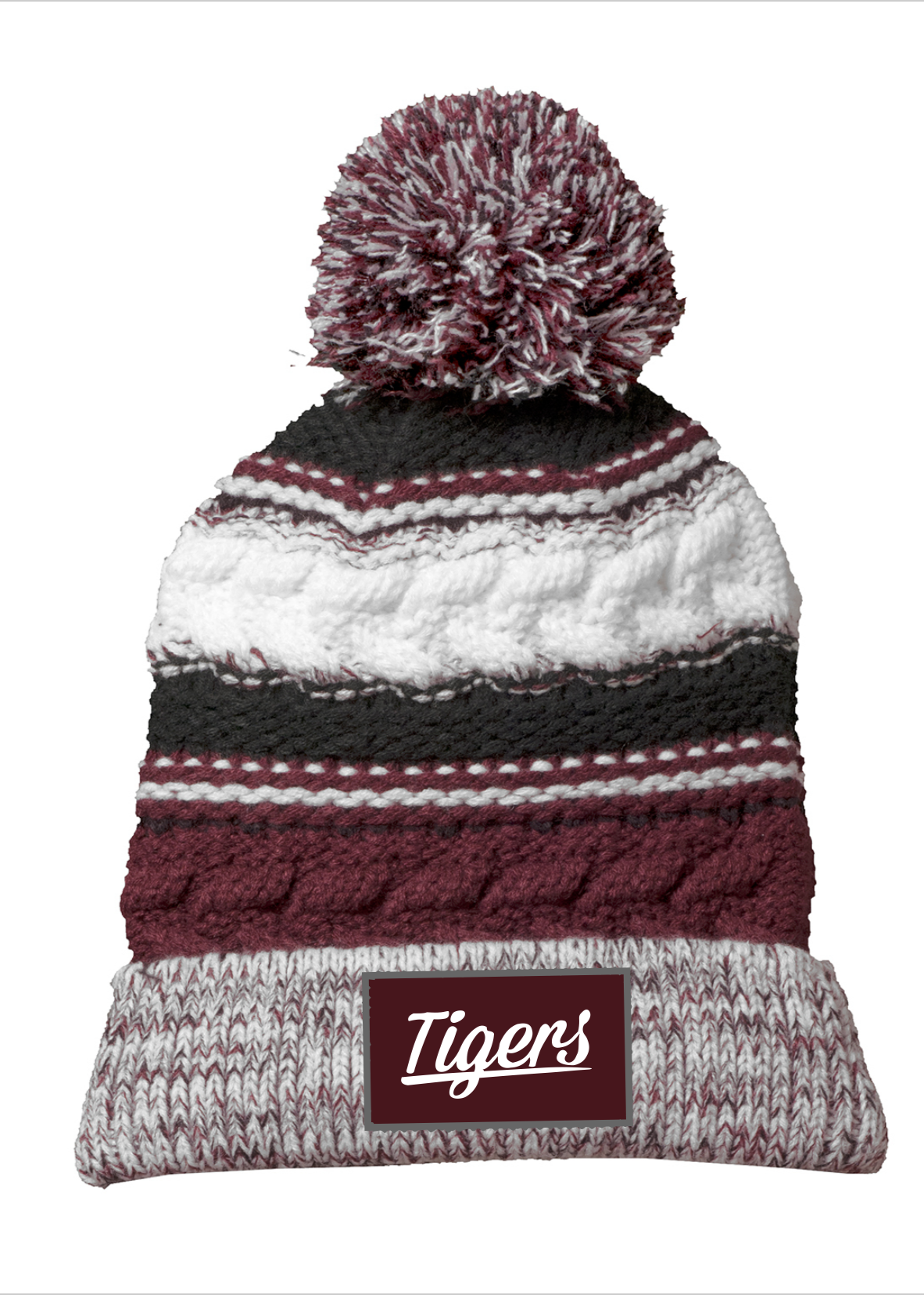 Sport-Tek® Pom Pom Team Patch Beanie