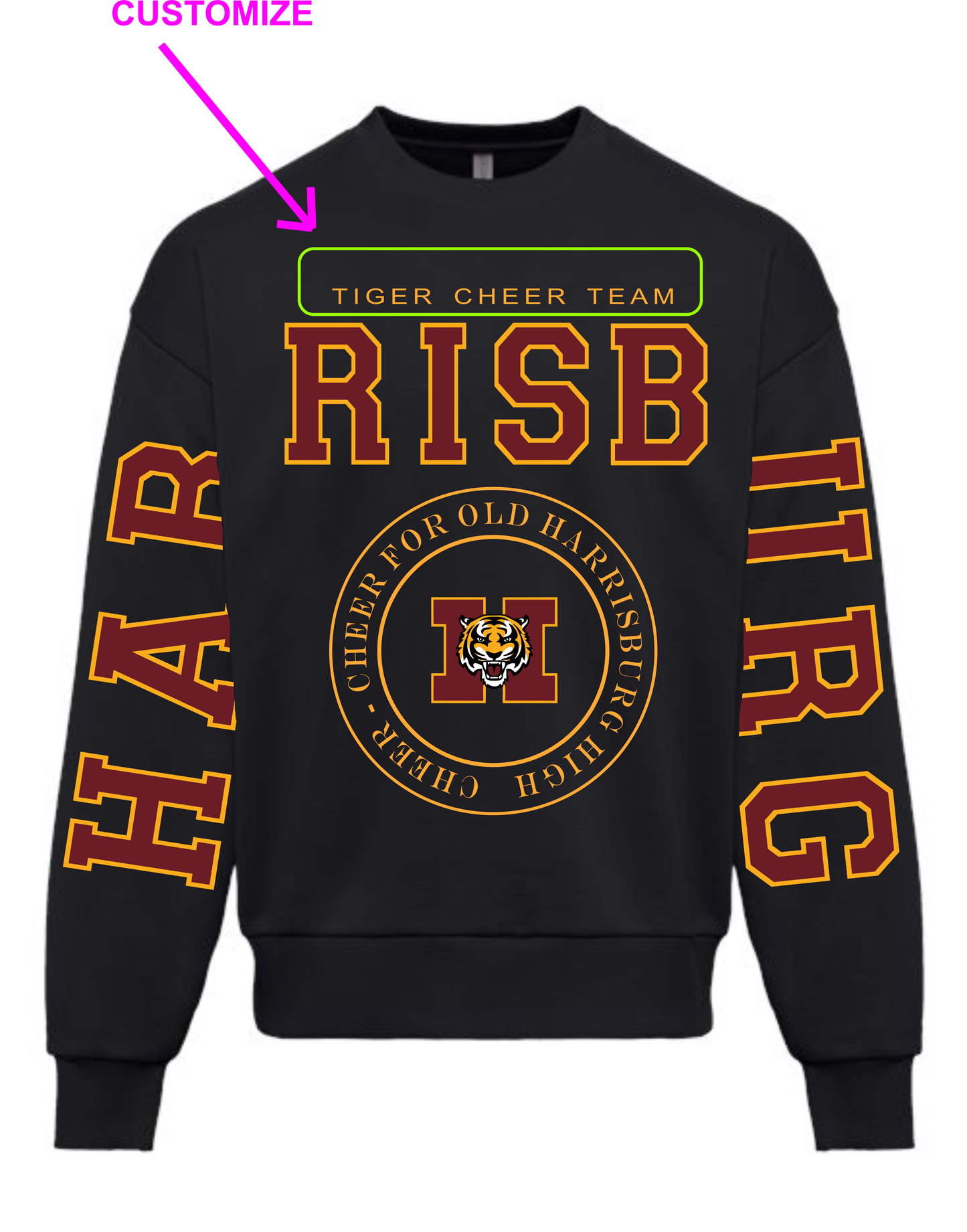 Tiger Spiritwear - Black Next Level - Heavyweight Crewneck Sweatshirt