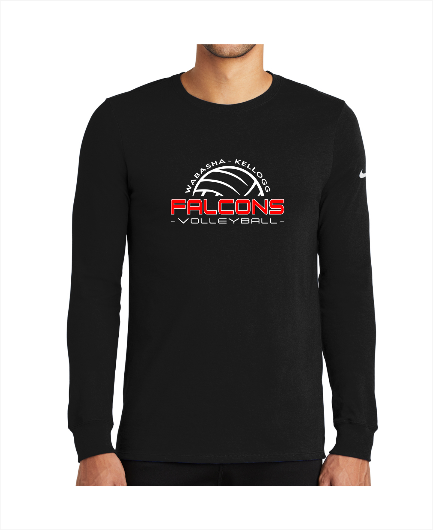 Black Nike Cotton/Poly Dry-Fit Long-Sleeve