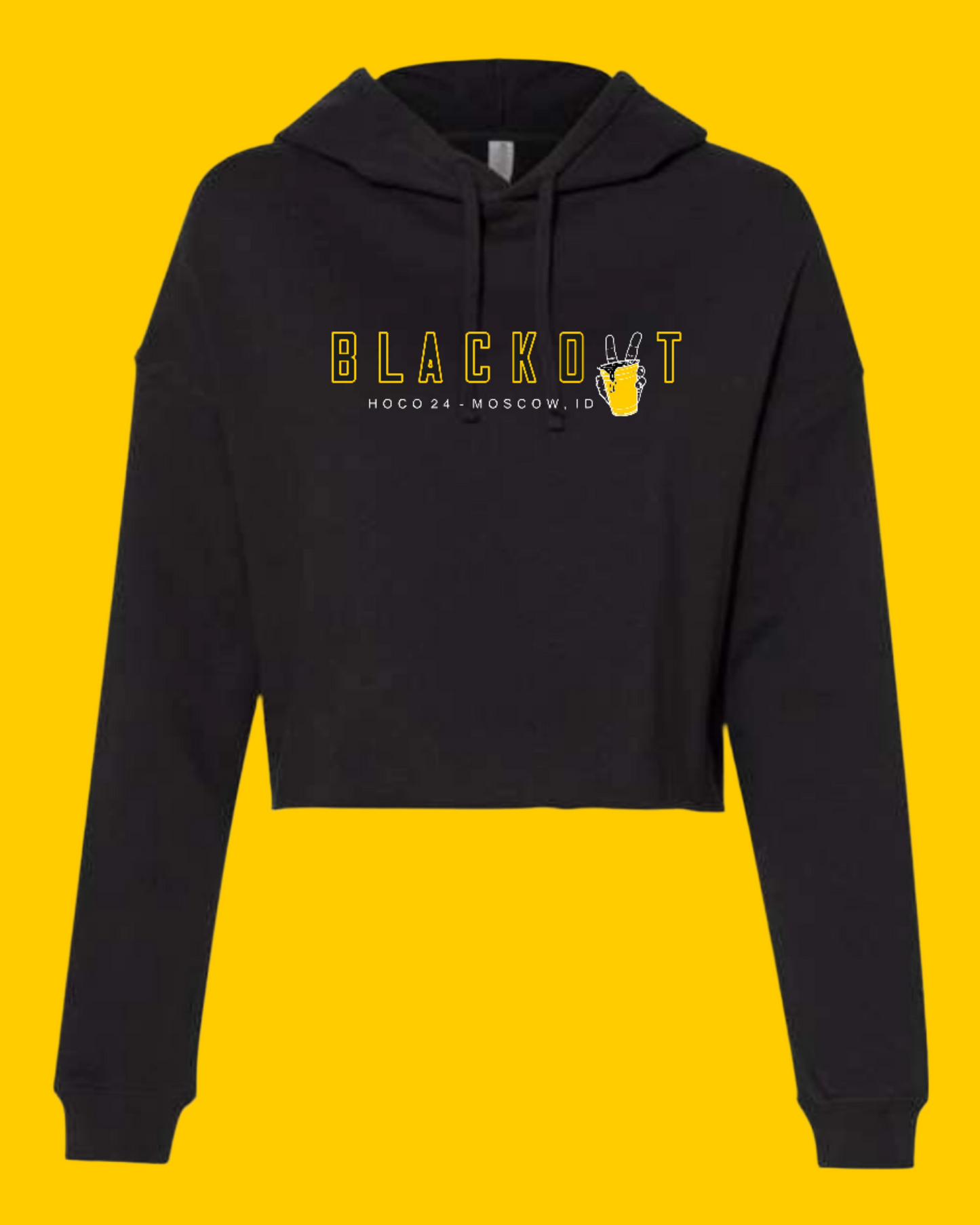 I Hoco Blackout Independent Trading Hooded Cropped Lightweight Sweatshirt