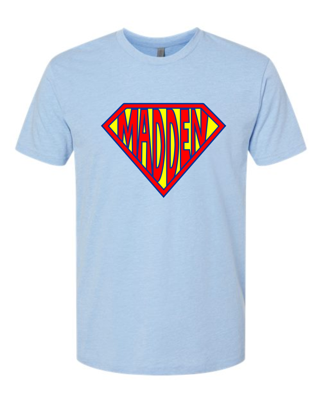Superhero Madden - Heather Blue Next Level CVC *NO BACK PRINT*