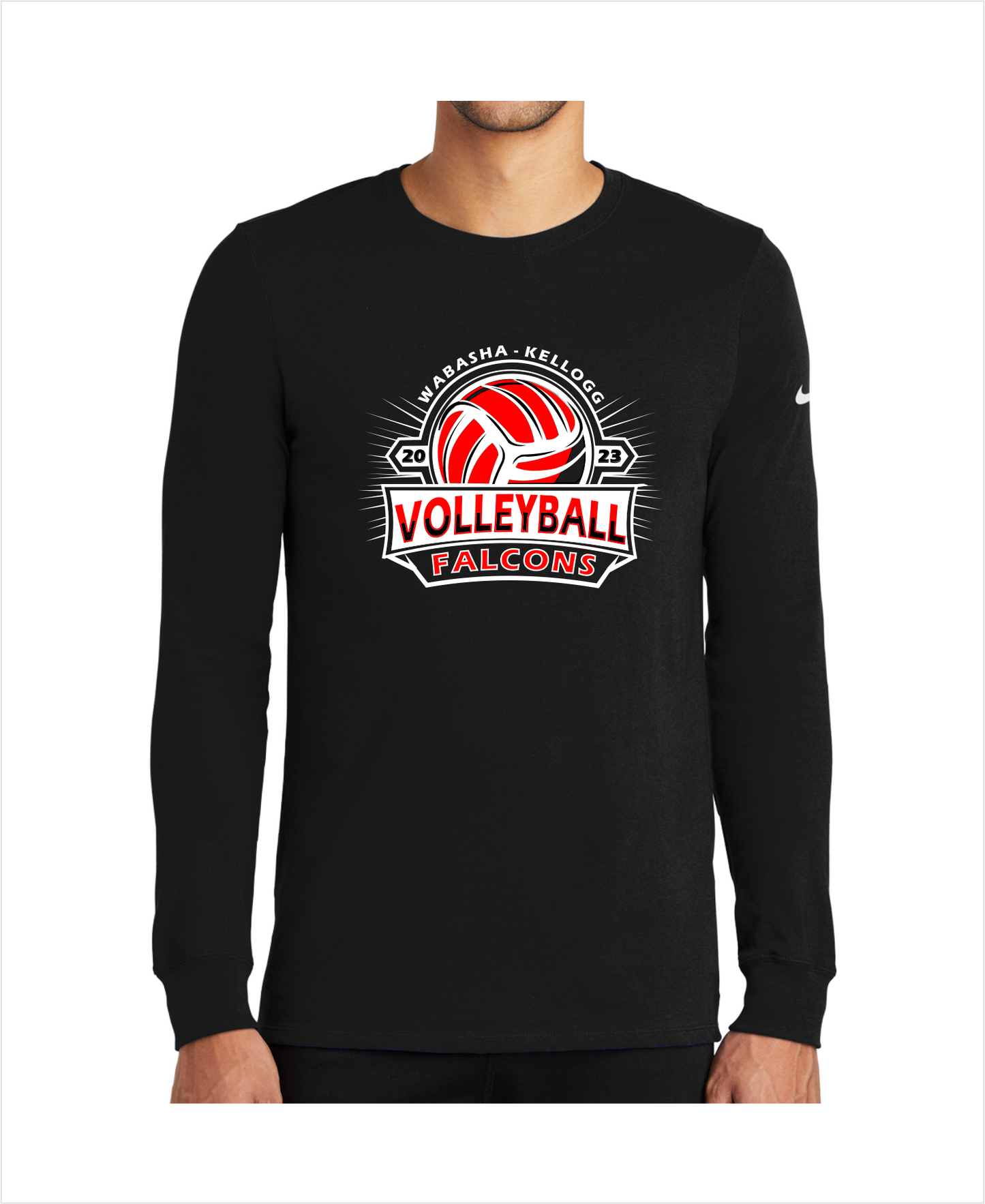 Black Graphic Nike Cotton/Poly Dry-Fit Long-Sleeve