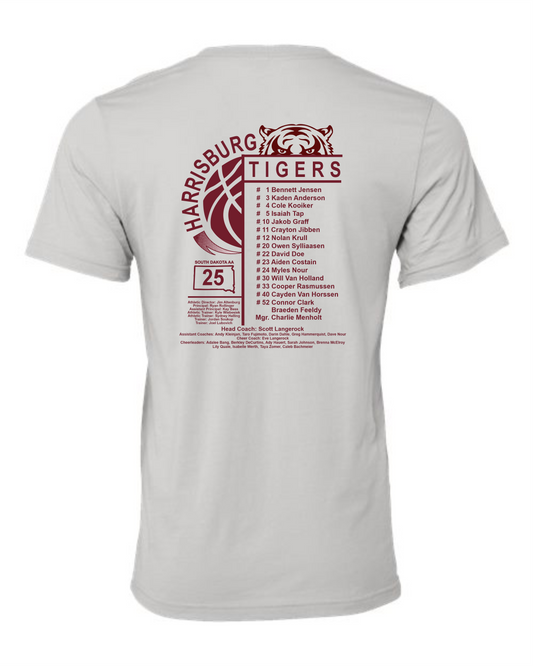 BELLA + CANVAS Solid Grey Jersey Tee (front + back)