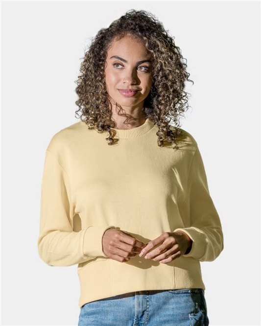 MV Sport - Ash Women's Cloud Fleece Crop Crewneck Sweatshirt (A)