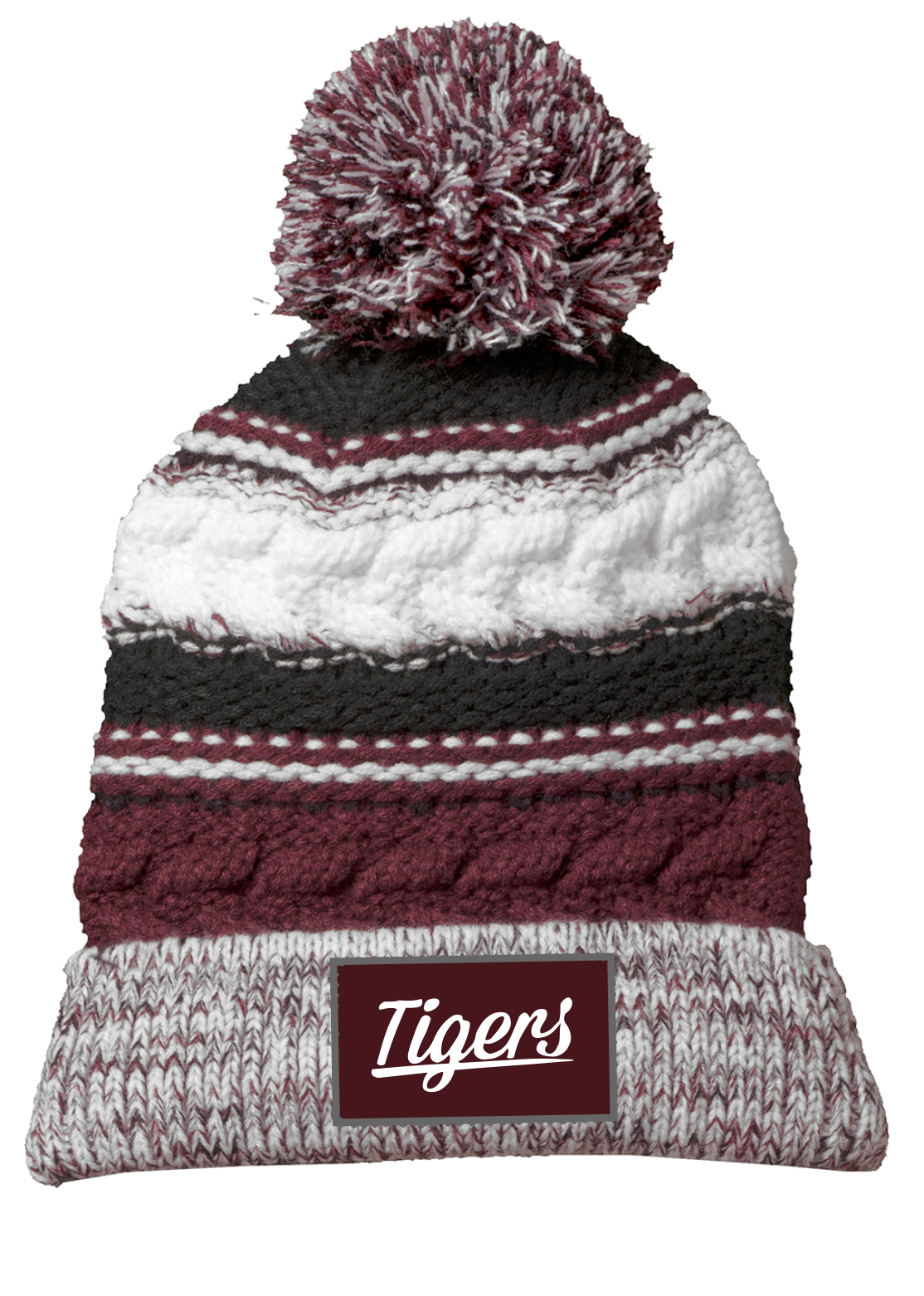 Sport-Tek® Pom Pom Team Patch Beanie (A)