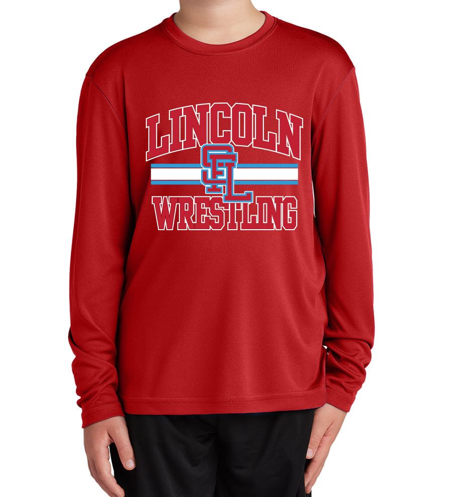 LHS Wrestling Youth Deep Red Sport Tek Posi-Charge LS