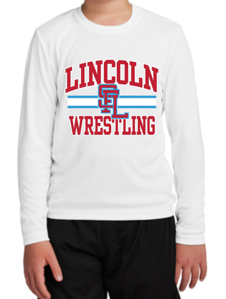 LHS Wrestling Youth White Sport Tek Posi-Charge LS
