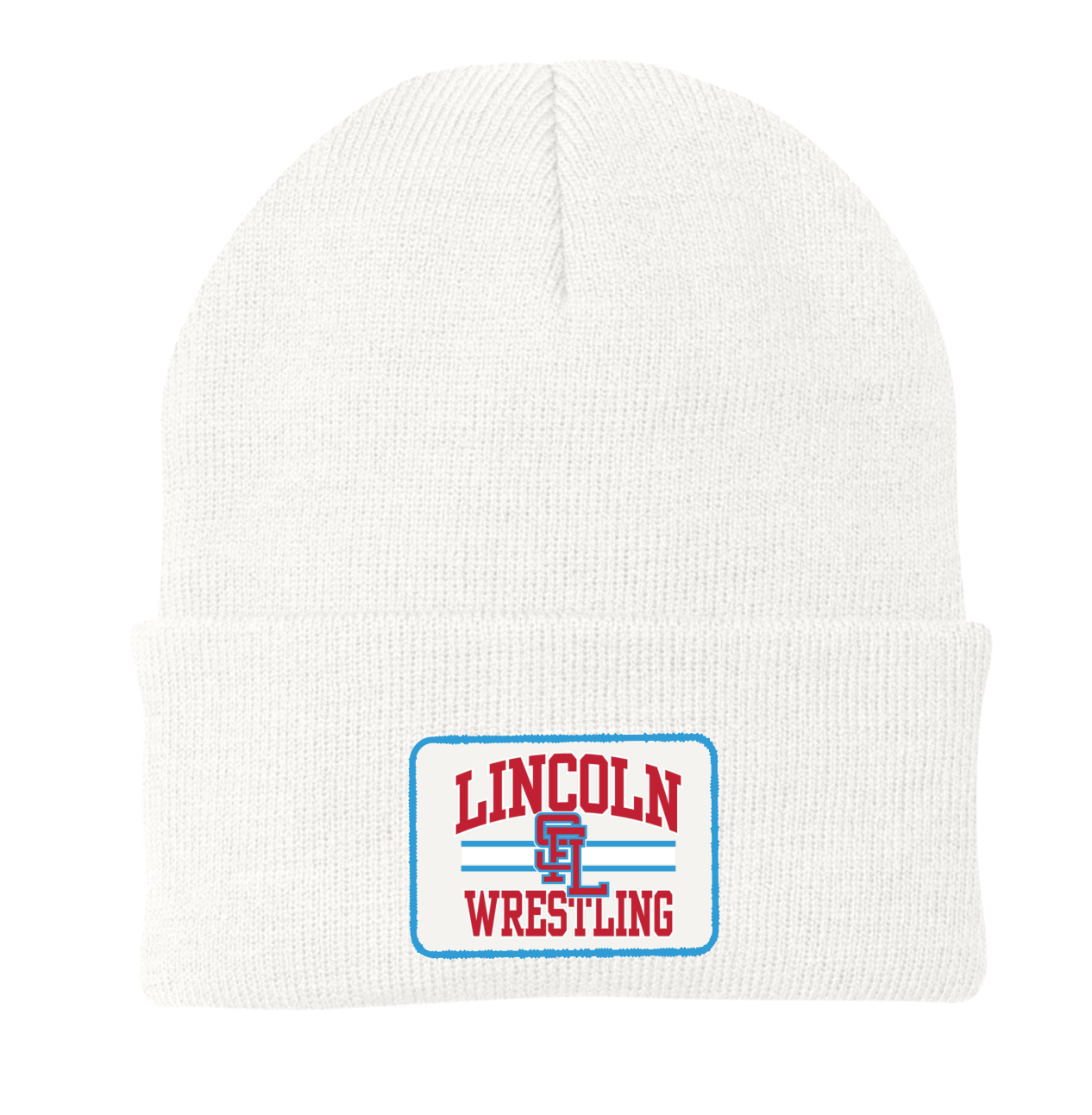 LHS Wrestling White Port & Company® Fleece-Lined Knit Cap