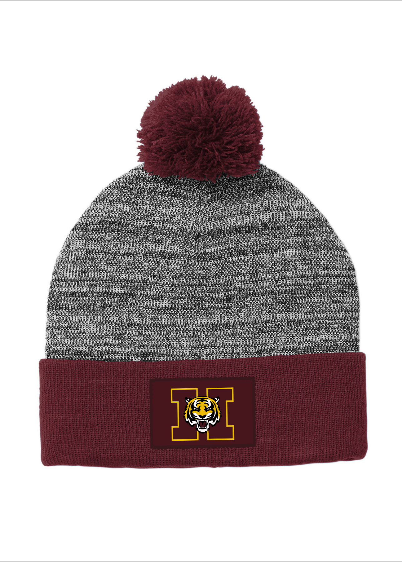 Sport-Tek ® Heather Pom Pom Patch Beanie(E)