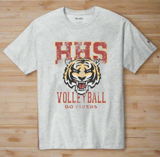 Vintage Distressed Washed Print - Grey Champion T-Shirt
