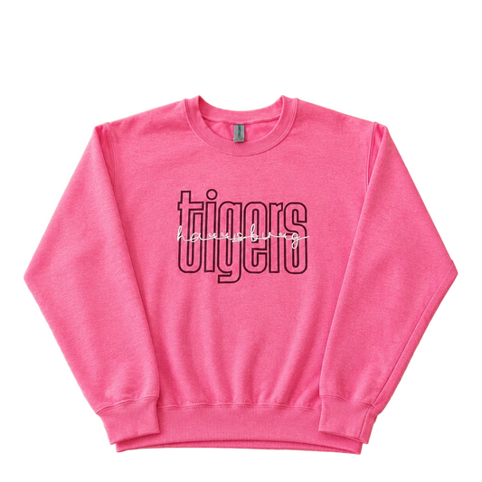 Harrisburg GTA - Heather Hot Pink Gildan Crewneck Sweatshirt