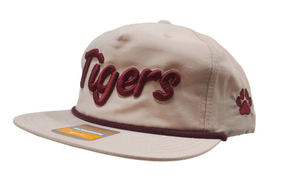 Pale Pink / Maroon Richardson 256 - 5-Panel Premium Rope Cap, Snapback
