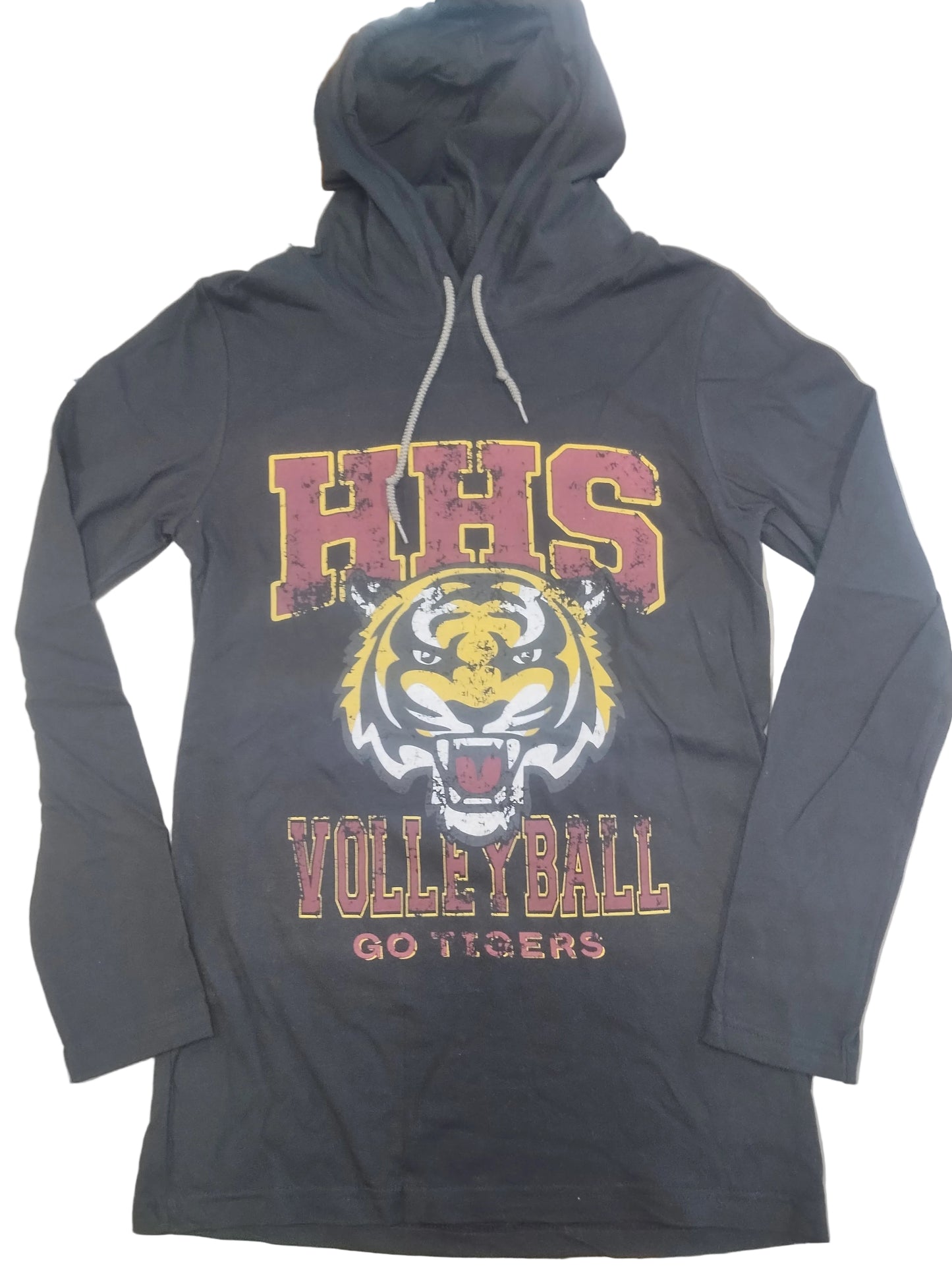 Harrisburg Volleyball Distressed - Ringspun Hooded Longsleeve