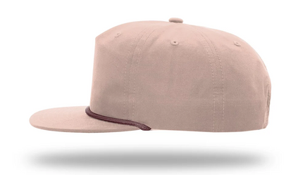 Pale Pink / Maroon Richardson 256 - 5-Panel Premium Rope Cap, Snapback