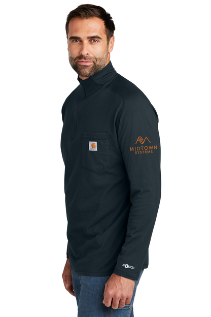 Midtown Carhartt Force® 1/4-Zip Long Sleeve T-Shirt *Logo Sleeve Print*