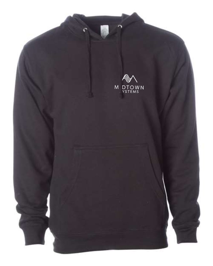 Midtown Black Independent Mid-Weight Hooded Sweatshirt