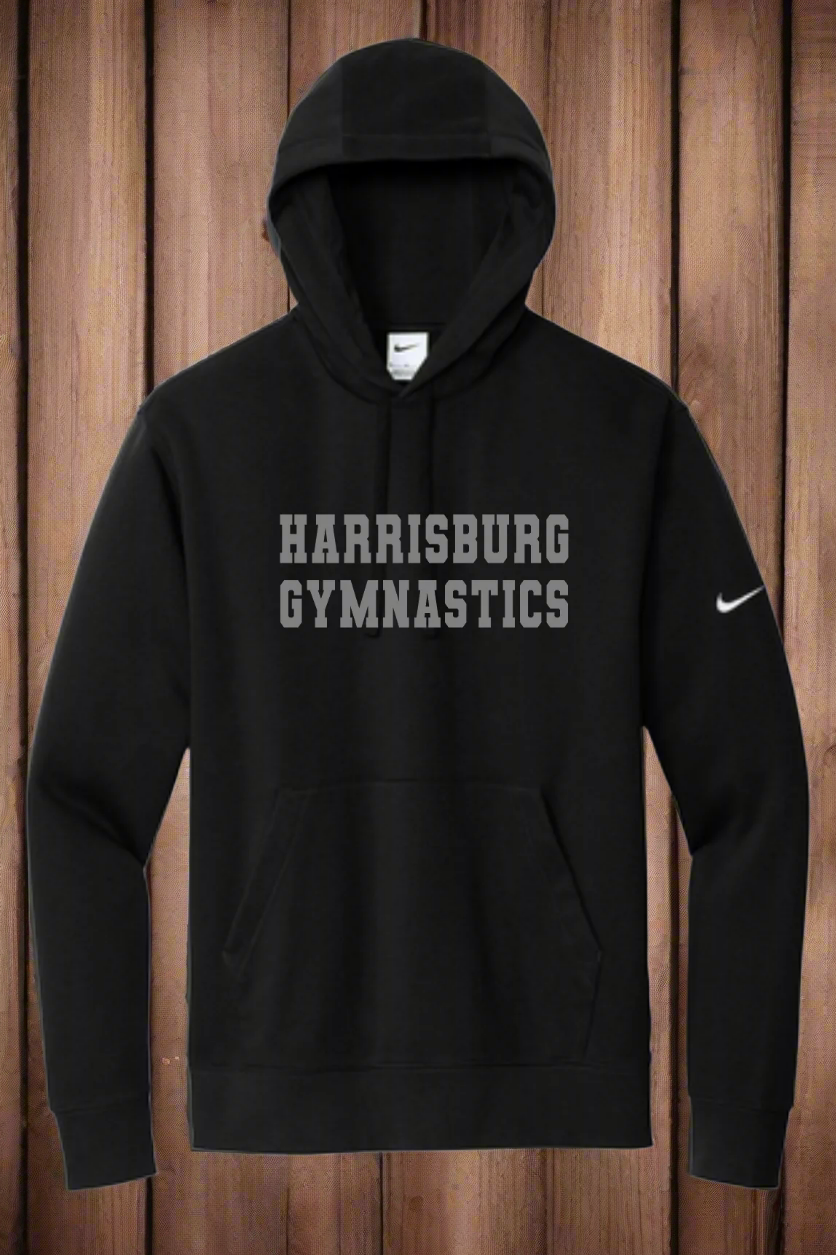 Black Nike Club Fleece Sleeve Swoosh Pullover Hoodie