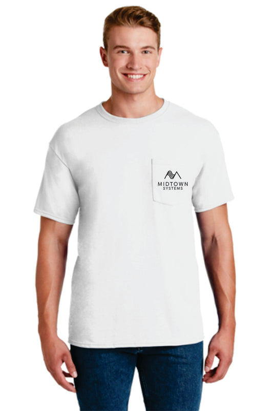 Midtown Jerzees White Pocket T-Shirt